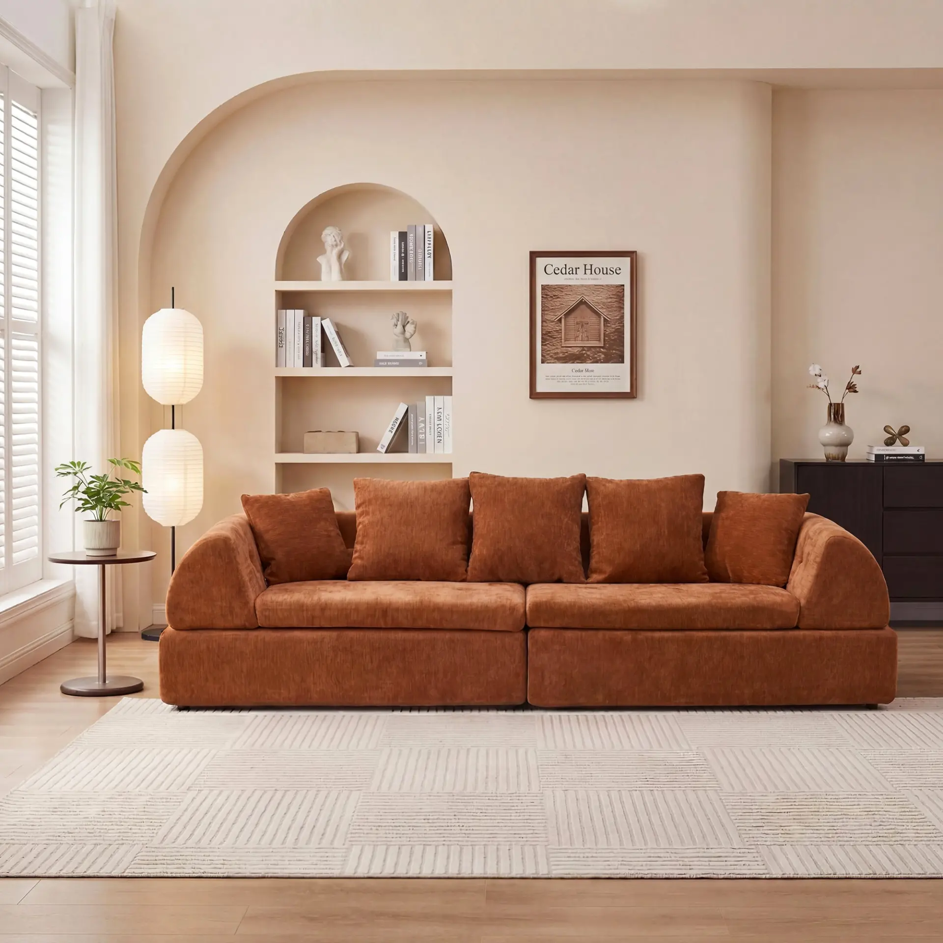 104" Boneless Modular Cloud Sectional Sofa with Deep Seating and Ottoman - Image 17