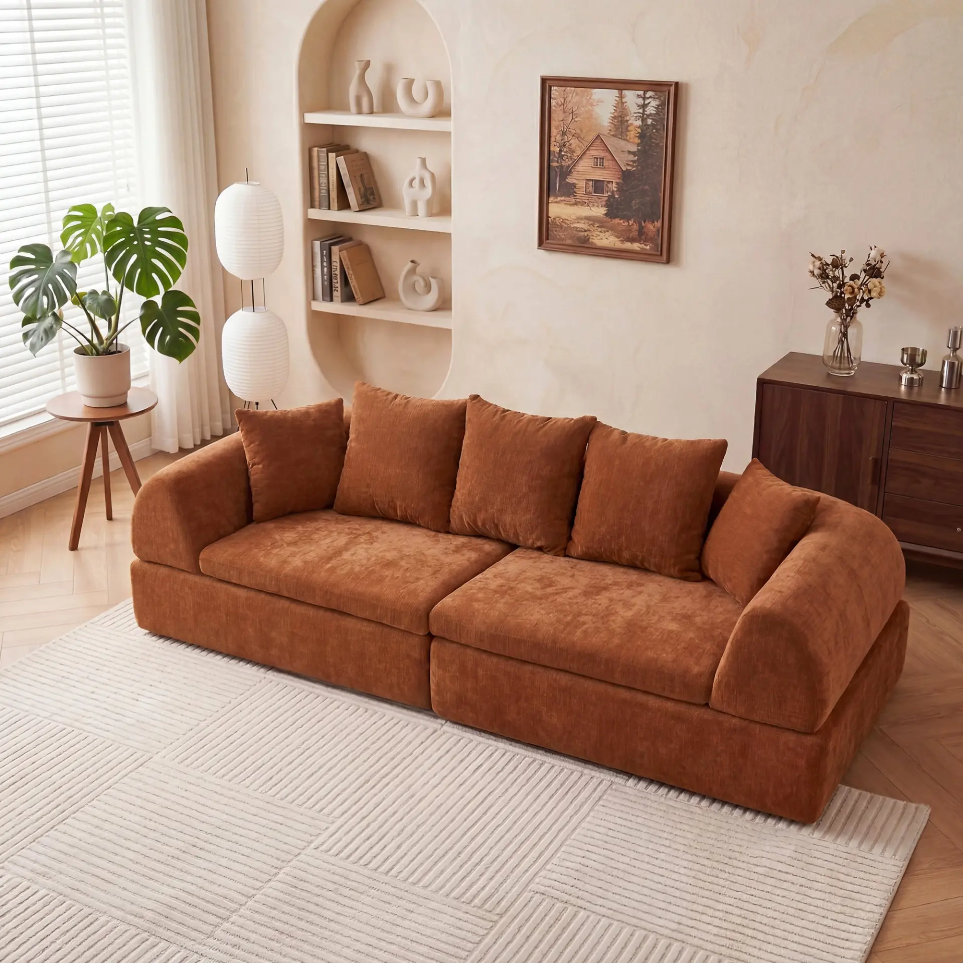 104" Boneless Modular Cloud Sectional Sofa with Deep Seating and Ottoman - Image 19