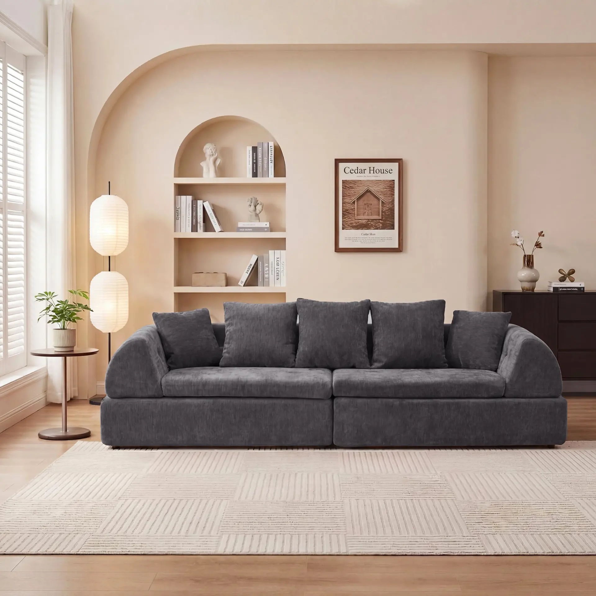 104" Boneless Modular Cloud Sectional Sofa with Deep Seating and Ottoman - Image 34