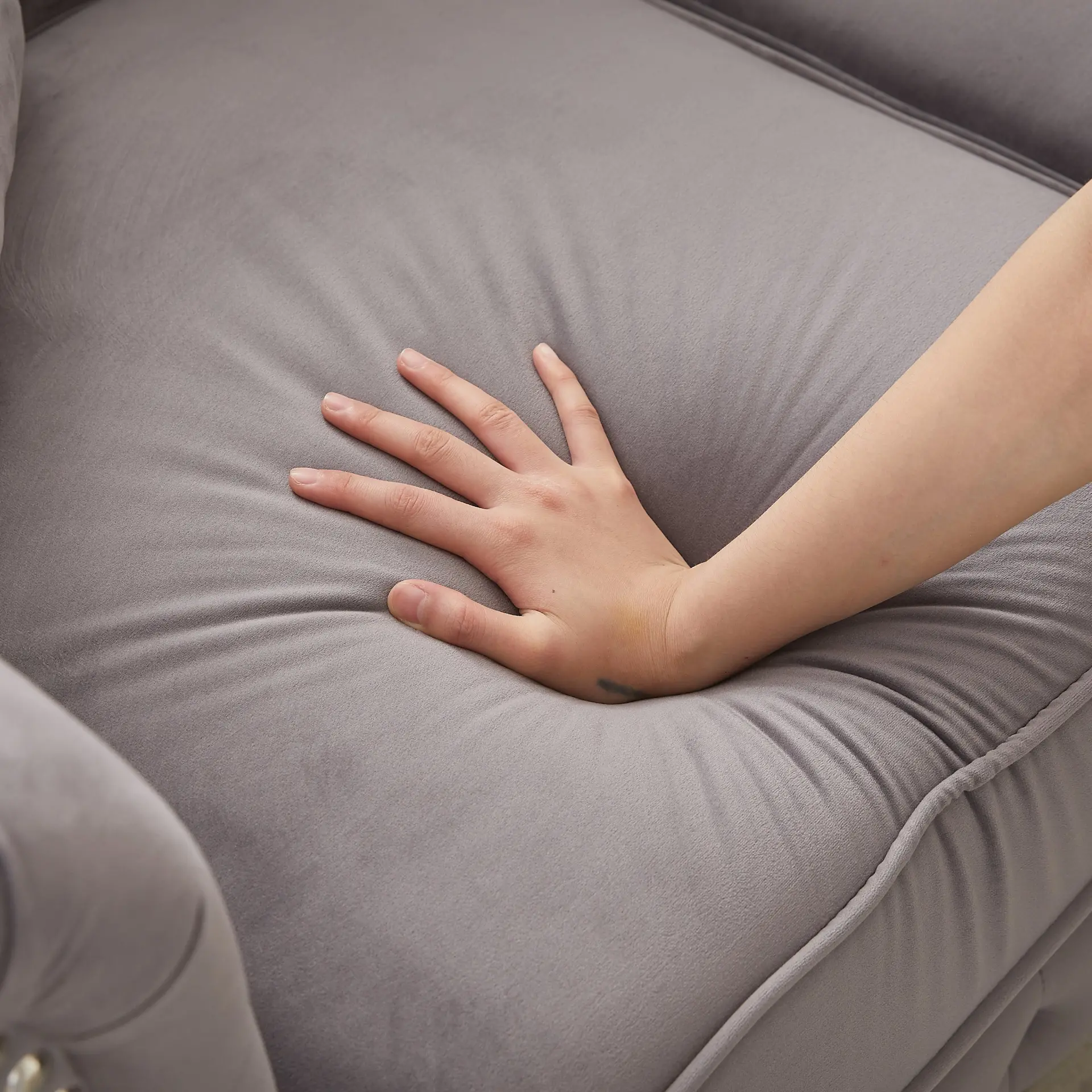 Five-Seat Chesterfield Sofa Set with Three-Seat and Two-Seat Sofas and Four Cushions - Image 4