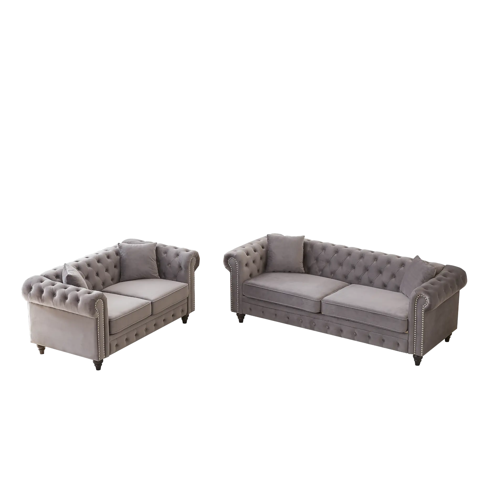 Five-Seat Chesterfield Sofa Set with Three-Seat and Two-Seat Sofas and Four Cushions - Image 9