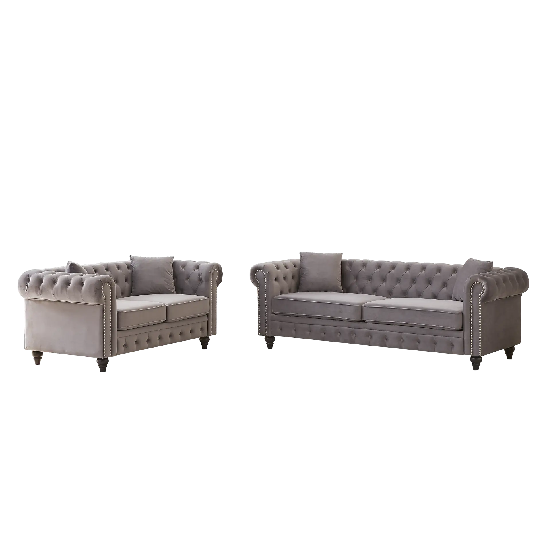 Five-Seat Chesterfield Sofa Set with Three-Seat and Two-Seat Sofas and Four Cushions - Image 10
