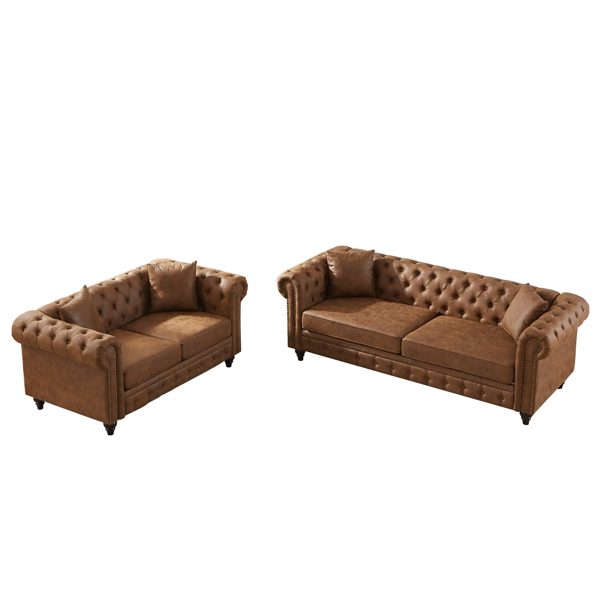 Five-Seat Chesterfield Sofa Set with Three-Seat and Two-Seat Sofas and Four Cushions - Image 16
