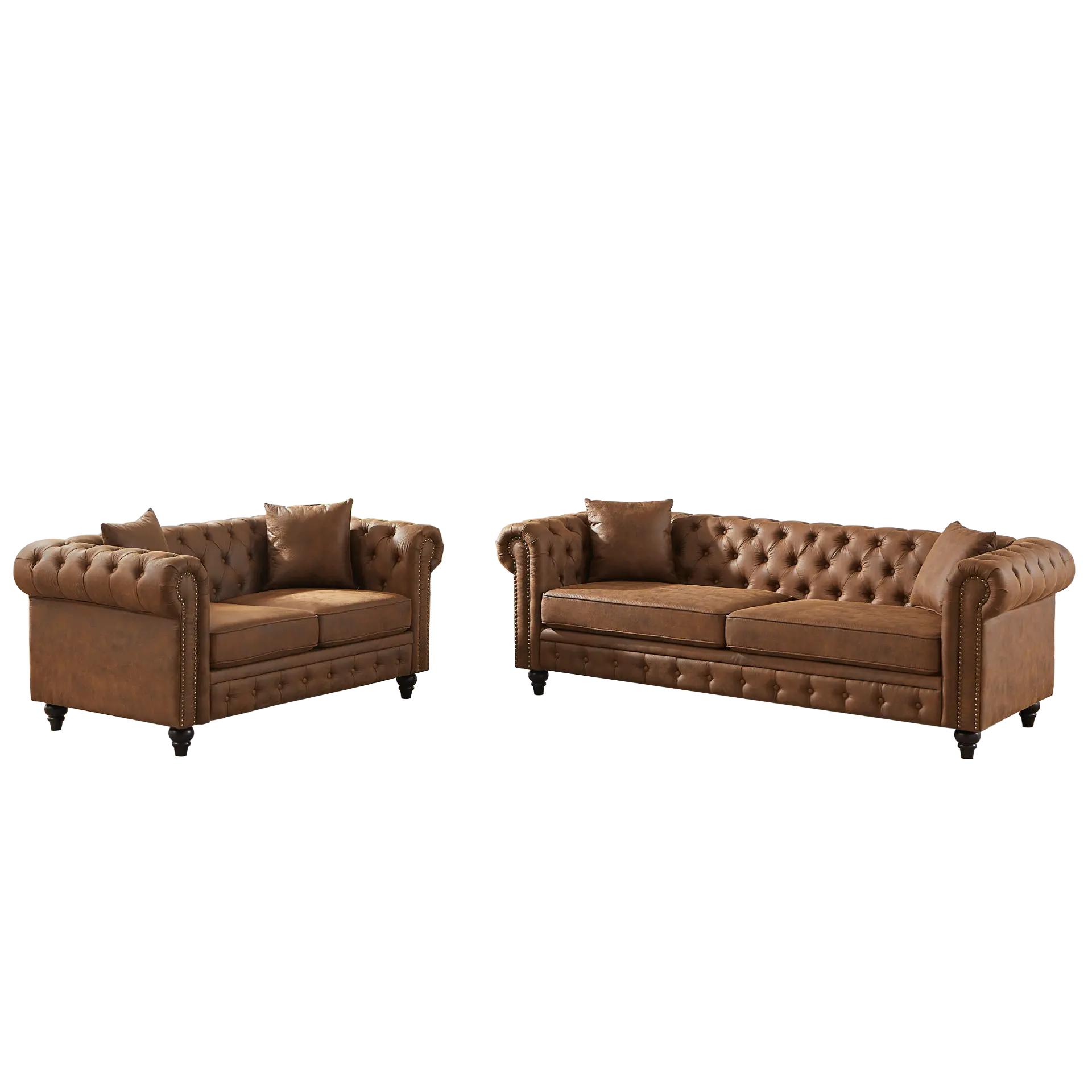 Five-Seat Chesterfield Sofa Set with Three-Seat and Two-Seat Sofas and Four Cushions - Image 17