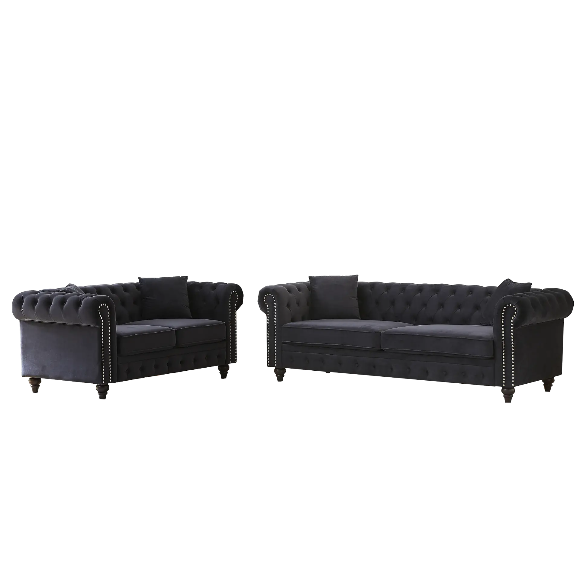 Five-Seat Chesterfield Sofa Set with Three-Seat and Two-Seat Sofas and Four Cushions - Image 26