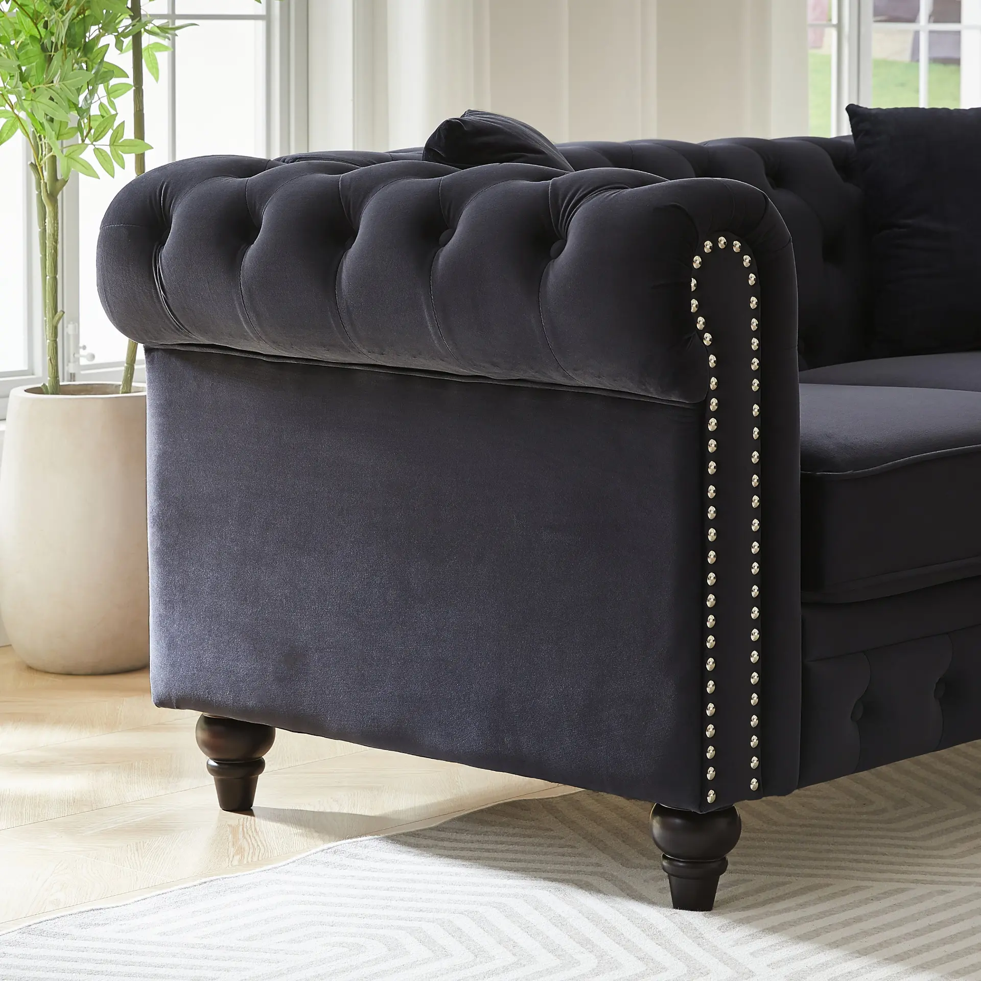 Five-Seat Chesterfield Sofa Set with Three-Seat and Two-Seat Sofas and Four Cushions - Image 31